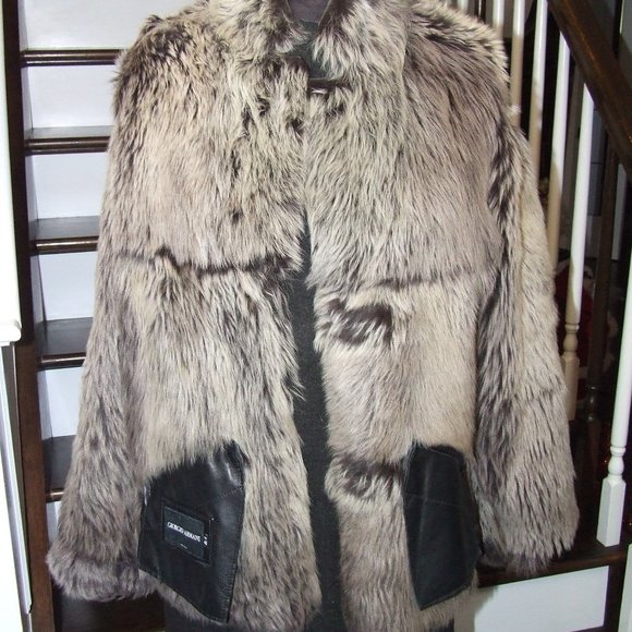 Giorgio Armani Black Label Lamb Shearling Women Jacket 40 Sheepskin Coat - Picture 6 of 11